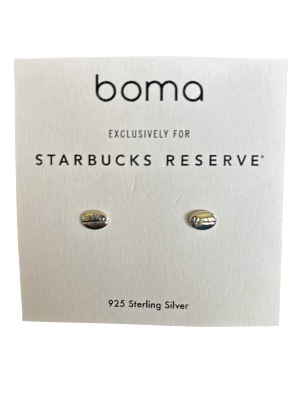 Boma Exclusively 4 Starbucks Reserve Coffee Bean Earrings 925 Sterling Silver